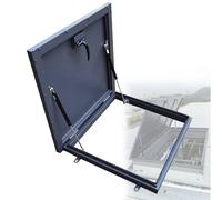 LjyAeono Roof Hatch, Commercial Roof Access Hatch Cover Plate, Aluminum Frame Galvanized Sheet, Hydraulic Support Rod, Roof Safety Door with Switch Type Handle aluminum-850 * 850