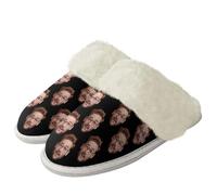 LJYTMZ Custom Furry Slippers,Personalized House Slippers with Text Photo logo Face for Men & Women, Personalized Picture Non-Slip Indoor Footwear, Winter Soft Plush Cotton for Men and Women Gifts