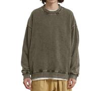 LJYYR Oversized Vintage Sweatshirts for Mens Women Gothic Acid Wash Pullover T Shirts Casual Crewneck Sweatshirt Tees (XL,Army green)