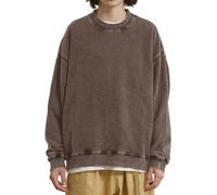 LJYYR Oversized Vintage Sweatshirts for Mens Women Gothic Acid Wash Pullover T Shirts Casual Crewneck Sweatshirt Tees (L,Coffee)