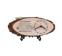 LJZTYX to My Grandson Gifts,Wooden Clock,Desktop Clock,Wooden Silent Wall Clock,Birthday Graduation Gifts for Grandson (to My Grandson Gifts)