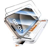 LK 2 Pack for iPhone 15 Pro Max Screen Protector, HD Tempered Glass, Auto Dust-Elimination Installation, No Bubbles No Dust Anti-Scratch, 9H+ Hardness, Military Grade Shatterproof Easy Installation