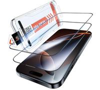 LK 2 Pack for iPhone 16 Pro Screen Protector 6.3 inch, 2 Pack HD Tempered Glass Film, Auto Dust-Elimination Installation Tool, No Bubbles No Dust Anti-Scratch, 9H+ Hardness, Full Coverage Protection