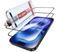 LK 2 Pack for iPhone 16 Screen Protector, 2 Pack HD Tempered Glass Film, Auto Dust-Elimination Installation Tool, No Bubbles No Dust Anti-Scratch, 9H+ Hardness, Full Coverage Protection
