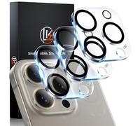 LK 3 Pack Camera Lens Protector for iPhone 16 Pro Max/16 Pro, Anti-Scratch 9H Hardness Tempered Glass Cover, Easy Installation, HD Clear, Does Not Affect Night Shots