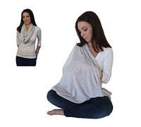 LK Baby Infinity Nursing Scarf Breastfeeding Cover Ultra Soft Premium Jersey Polyester- 100% AZO Free and Safe for Baby (Light Grey Pattern)