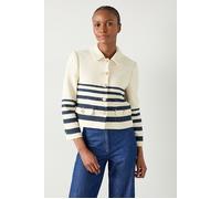 LK Bennett Bellmer Tweed Jacket Cream/navy size 18 | Jackets Outlet | Women | White 18