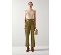 LK Bennett Billie Crop Wide-leg & Flared Jeans Olive size 18 | Wide Pants Outlet | Women | Green 18