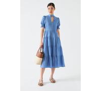 LK Bennett Dr Flo Linen Dress Pale Ocean size 10 | Midi Dresses Outlet | Women | White 10