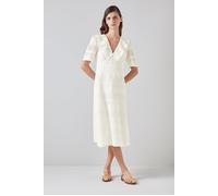 LK Bennett Ella Broderie Midi Dress White size 8 | Midi Dresses Outlet | Women | White 8
