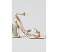 LK Bennett Fs Edita Strap Block Heel Pale Gold size 37 | Sandals Outlet | Women | Yellow 37