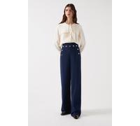 LK Bennett Tr Olive Crepe Sailor Tr Navy size 10 | Wide Pants Outlet | Women | Green 10