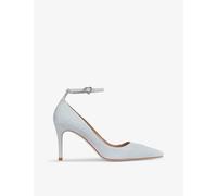 Lk Bennett Womens Blu-aqua Catelyn Ankle-strap Heeled Suede Court Shoes Eur 39 / 6 Uk Women