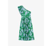 Lk Bennett Womens Mul-blue Maud Garden-print One-shoulder Cotton Midi Dress 8