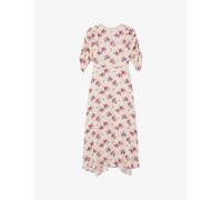 Lk Bennett Womens Mul-cream Delilah Bouquet-print Ruched-sleeve Silk Midi Dress 20