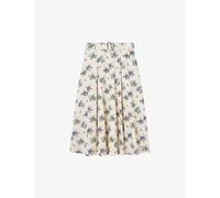 Lk Bennett Womens Mul-cream Elodie Floral-print Belted-waist Cotton Midi Skirt 6