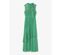 Lk Bennett Womens Mul-green Robyn Spot-print Tie-neck Woven Maxi Dress 10