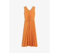 Lk Bennett Womens Ora-burnt Orange Claud Ruched Cotton-jersey Midi Dress 6