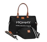 LK Mommy Bag For Hospital, Belt Bag & Shoulder Strap, Labor Delivery Baby Diaper Bag & Waist Bag, Large Capacity Travel Bag, Black, M, Mommy Bag and Waist Bag for Hospital, Travel, Beach, on the Go