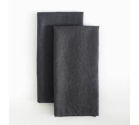 LK PureLife 100% Pure Flax Linen Kitchen Towels-20x27 Inch-Stonewashed Flax Linen-Extra Soft Quick Dry for Tea Towels Dish Towels Hand Towels-Set of 2-Charcoal Grey