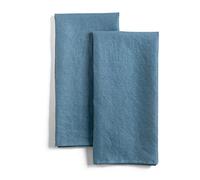 LK PureLife 100% Pure Flax Linen Kitchen Towels-20x27 Inch-Stonewashed Flax Linen-Extra Soft Quick Dry for Tea Towels Dish Towels Hand Towels-Set of 2-Teal Blue