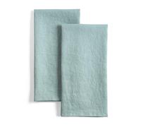 LK PureLife 100% Pure Flax Linen Kitchen Towels-20x27 Inch-Stonewashed Flax Linen-Extra Soft Quick Dry for Tea Towels Dish Towels Hand Towels-Set of 2-Dusty Aqua