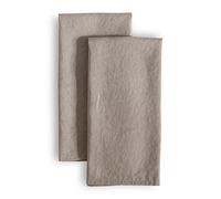LK PureLife 100% Pure Flax Linen Kitchen Towels-20x27 Inch-Stonewashed Flax Linen-Extra Soft Quick Dry for Tea Towels Dish Towels Hand Towels-Set of 2-Taupe