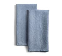 LK PureLife 2 Pack 100% Pure Linen Washed Kitchen Towels, Super Soft Quick Dry Tea Towels, Dish Towels, Hand Towels, 50 x 68 cm, Dusty Blue