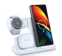 LK Wireless Charger for Samsung 3 in 1 Wireless Charging Station Compatible for Galaxy Watch 8/7/6/5/4/Active 2/1 Galaxy Buds 3/3 Pro Z Flip Fold 6/5/4 Samsung S26 S25 S24 S23 Ultra Plus FE Note 20