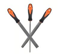LK-World 8" Wood Rasp File Set with Rubber Grip - Includes Hand Cut Round, Half-Round, and Flat Rasp File Kit - Curved and Flat Tools(3 Pcs) The Color of Packing Bag is Random
