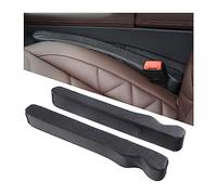 LKAHG 2Pcs Car Seat Gap Filler, PU Leather Auto Crevice Catcher Drop Blocker to Fill The Seat and Console Gap, Universal Vehicle Interior Accessories for Car, SUV, Truck (Black)