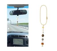 LKAHG Mushroom Car Hanging Ornament, Cute Boho Crystal Stone Bead Vehicle Rear View Mirror Pendant Charm, Handmade Healing Dangling Automobile Interior Decoration, Universal Fit