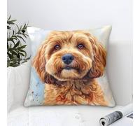 LKBASOEGD 3D Printed Cockapoo Throw Pillow Covers Pillow Case Cushion Decorative Super Soft Pack of 1 for Patio,Couch, Tent, Balcony And Sofa 50x50cm