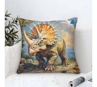 LKBASOEGD 3D Printed Dinosaur Throw Pillow Covers Square Cushion Cover Garden Cushion Super Soft Pack of 1 for Sofa Couch Bed 45x45cm