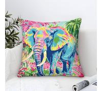 LKBASOEGD 3D Printed Elephant Throw Pillow Covers Square Throw Pillow Decorative Super Soft Pack of 1 for Patio,Couch, Tent, Balcony And Sofa 45x45cm