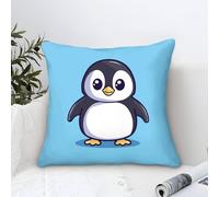 LKBASOEGD 3D Printed Penguin Throw Pillow Covers Square Cushion Cover Decorative Super Soft Pack of 1 for Home Couch Sofa Decorative, Gifts 40x40cm