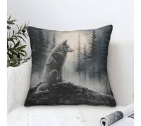 LKBASOEGD 3D Printed Wolf Throw Pillow Covers Square Throw Pillow Garden Cushion Super Soft Pack of 1 Home Decor for Sofa Bedroom 40x40cm