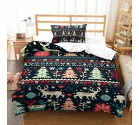 LKBASOEGD Christmas 3D Printed Duvet Cover Set 2 Pieces Bedspread Soft Microfiber with Zipper Closure，Pillowcases for Teens And Adults Single（135x200cm）