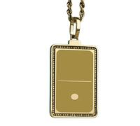 LKBEADS 0-1 Domino Tile Engraving Pendant Necklace Made In 925 Sterling Silver Gold Plated Charm With 18 "Cable Chain Handmade Jewelry For Men Women |LKD_EGP_00459