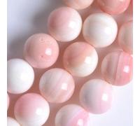 LKBEADS 8MM191 8mm Pink Queen Conch Shell Round Loose Gemstone Beads 16"