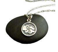 LKBEADS 925 sterling silver air element necklace smallfour 4 elemental symbol charm cloud gemini libra aquarius yoga jewelry delicate dainty| with 18 inch chain |silver plated |LK_PNK_02728