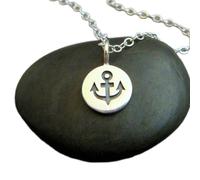 LKBEADS 925 sterling silver anchor necklace.nautical pendant. small simple everyday jewelry delicate ocean sea charm. mariner gift for her| with 18 inch chain |silver plated |LK_PNK_02863