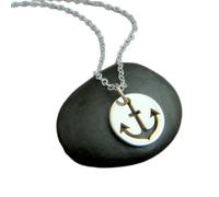 LKBEADS 925 sterling silver anchor necklace.necklace. nautical pendant. small simple everyday jewelry. delicate. ocean. sea. boating. necklace.| with 18 inch chain |silver plated |LKGP_02809