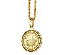 LKBEADS 925 Sterling Silver Archangels Spiritual Protection Engraved Round 28mm Pendant Necklace Gold Plated Charm For Men & Women With 18 Inch Cable Handmade Jewelry |LK_ENGP_0564