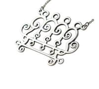 LKBEADS 925 Sterling Silver Ars Goetia Paimon Sigil Minimalist Pendant Necklace In Fancy Shape With 18 Inch Cable Chain Silver Plated Charm Meaningful Jewelry |LKD_3DM_00899