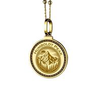 LKBEADS 925 Sterling Silver Berlin Skyline City Engraved Round 28mm Pendant Necklace Gold Plated Charm For Men & Women With 18 Inch Cable Handmade Jewelry |LK_ENGP_0639