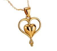 LKBEADS 925 Sterling Silver Bleeding Heart Flower 3D Minimalist Pendant Necklace In Fancy Shape With 18 Inch Cable Chain Gold Plated Charm Meaningful Jewelry |LKD_3DM_00210