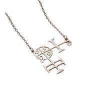LKBEADS 925 Sterling Silver Buer Seal Minimalist Pendant Necklace In Fancy Shape With 18 Inch Cable Chain Silver Plated Charm Meaningful Jewelry |LKD_3DM_00953