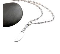 LKBEADS 925 sterling silver chef knife necklace. culinary arts utensil. french kitchen cook charm. baker baking love. petite mini food tool | with 18 inch chain |silver plated |LK_PNK_02658