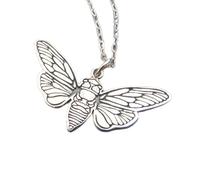 LKBEADS 925 sterling silver cicada necklace metamorphosis new change goal insect bug charm dainty delicate decorative wings jewelry everyday nature | with 18 inch chain |silver plated |LKGP_03164